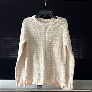BCBGirls Cream Crew Neck Sweater Textured Knit